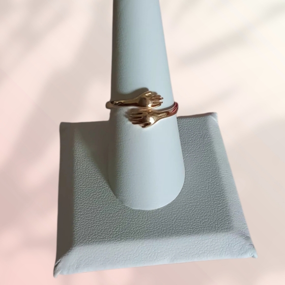 Hugging Arms Gold-Tone Adjustable Ring - Picture 5 of 5